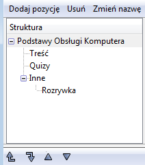 o Preferencje wybór wersji językowej programu, o Odśwież odświeża bieżącą stronę (projekt zasobu), Style zawierają szablony graficzne do zastosowania w projekcie, o Default, o Garden, o Kuharangi, o