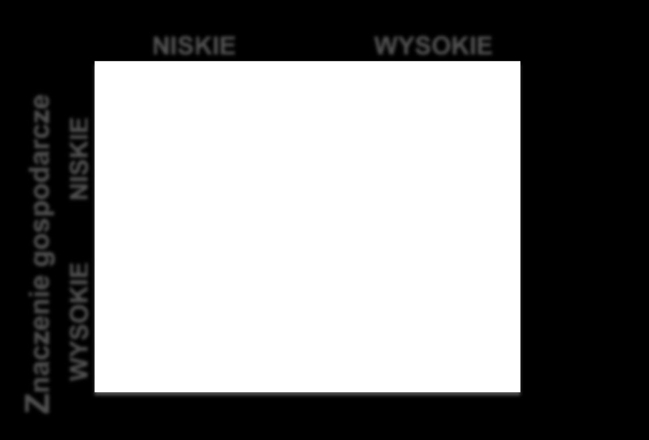 Znaczenie gospodarcze WYSOKIE NISKIE Proces oceniający Zaawansowanie technologiczne NISKIE Zaprzestanie użytkowania Modyfikacja WYSOKIE Ponowna ocena Użytkowania i doskonalenie Proces oceniający