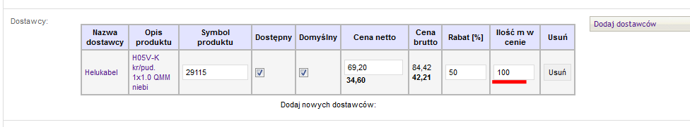 Ceny aktualizowane są na bieżąco przy okazji aktualizacji stanów magazynowych z pliku. Uzupełniana jest cena katalogowa w ofercie dostawcy oraz cena sprzedaży w oparciu o podany rabat.