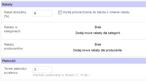 Dodatkowe opcje dla stałych klientów 1. Stały klient definiowany jest poprzez ustawienie typu użytkownika Stały klient w module użytkownicy 2.