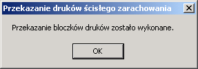 Aby uzupełnić informację o przekazywanych bloczkach naciskamy przycisk Nowy bloczek.