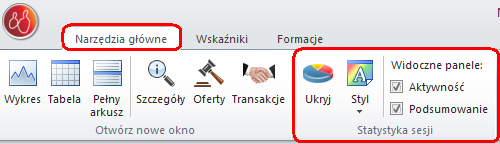 10. Statystyka sesji. Statystyka sesji to narzędzie prezentujące aktualne podsumowanie bieżącej sesji GPW.