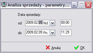 19.4 Procedury raportujące 19.4.1 Analiza sprzedaży z ipctel Aby zobaczyć raport dotyczący sprzedaży doładowań należy z menu Narzędzia wybrać opcję Obsługa doładowań (F10) po czym wybrać żądaną