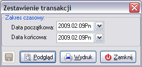 20.5 Funkcje kontrolne Istnieje możliwość podejrzenia/wydruku zestawienia transakcji wykonanych w danym punkcie sprzedaży.