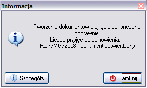 - jako cena zakupu wpisywana jest cena zgodna z widniejącą na elektronicznym dokumencie WZ, jeżeli w systemie nie ma identycznej ceny zakupu, to dla takiego indeksu zostanie przyjęta cena jej