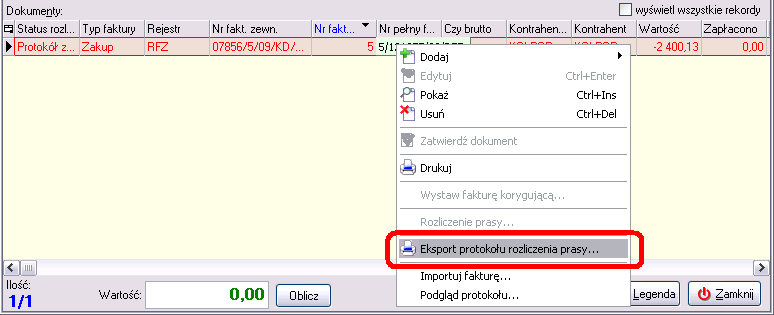 78 oraz możliwość wygenerowania w formacie PDF i przesłania za pośrednictwem poczty elektronicznej protokołu rozliczeniowego do właściwego oddziału Kolporter S.A.