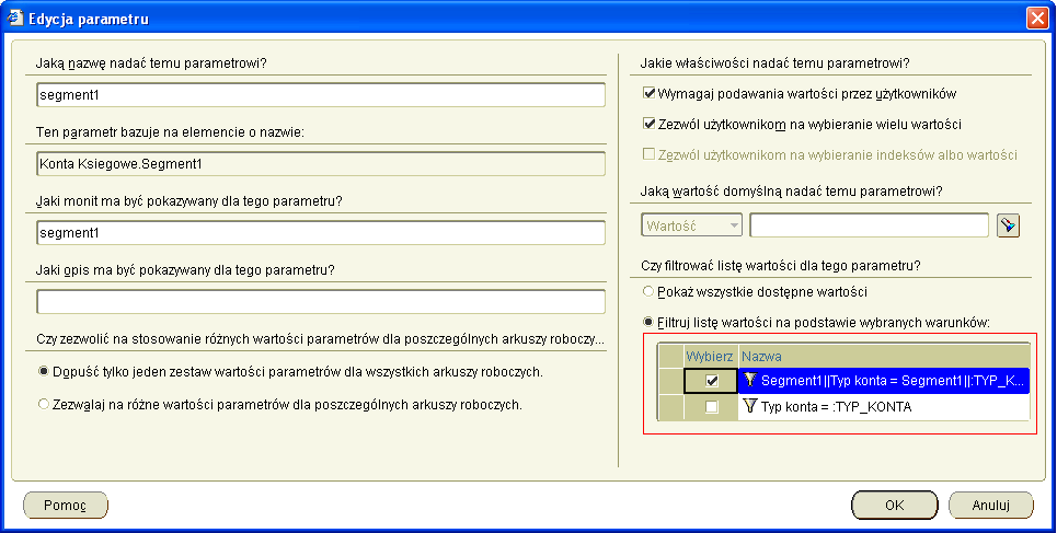 Zrób parametr drugi Zrób funkcję plsq ustawiającą datę sesji na podstawie parametru data. Funkcja niech zawsze zwraca TRUE Zrób warunek z tą funkcją Dołącz warunek do parametr drugi 21.