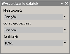 Kaskadowe wyszukiwanie obiektów Wyszukiwanie obiektów odbywa się poprzez listę wyboru, na której wyświetlane są dostępne atrybutów obiektów.