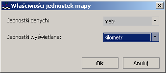 Właściwości wyświetlania Do poprawnego obliczania długości oraz powierzchni na wyświetlanych warstwach, niezbędne jest określenie jednostek warstw. Najczęściej jednostką taką jest metr lub kilometr.