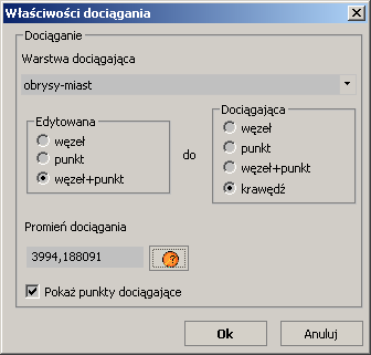 Snapowanie (dociąganie) podczas edycji Podczas edycji często bardzo ważne jest, aby części składowe nowego obrysu geometrycznego były dokładnie położone na tle już istniejących.