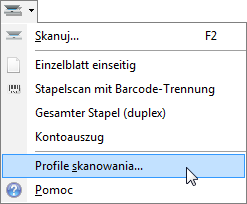 Dokumentacja użytkownika Skanuj 102 Profile skanowania Dla urządzeń kompatybilnych z TWAIN i WIA Profile umożliwiają Ci automatyzację przy skanowaniu dokumentów papierowych.