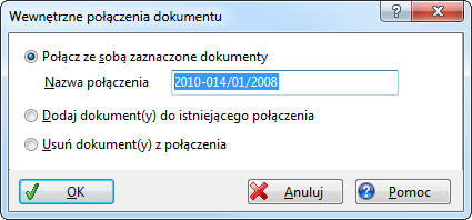 Dokumentacja użytkownika Łączenie dokumentów 149 Przy późniejszym wyszukiwaniu numeru zlecenia proszę zastosować znak Joker *, np. "*Au273".