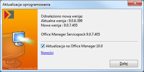 Instalacja Wskazówki do aktualizacji 22 Wskazówki do aktualizacji Aktualizacja oprogramiowania z Office Manager 8.0 lub 9.