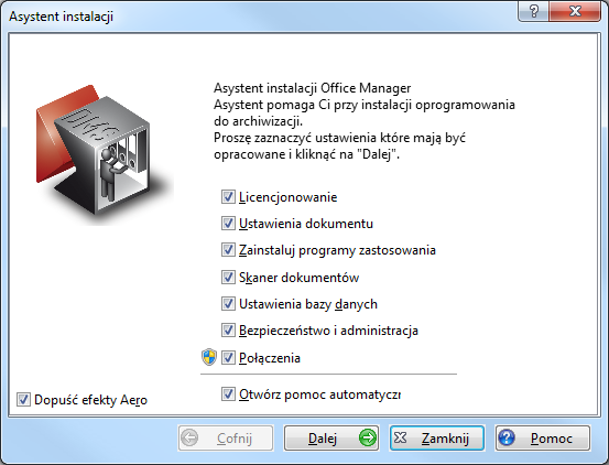 Instalacja Instalacja programu Instalacja programu W celu ułatwienia Ci wejścia w świat komfortowego zarządzania plikami przy pomocy Office Manager, przy pierwszym uruchomieniu programu wita Cię nasz