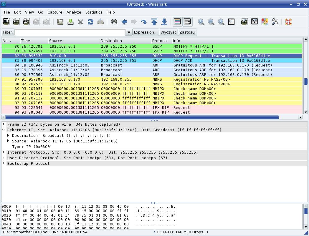 DHCP DHCP spoofing Klient przyjmuje pierwszy otrzymany komunikat DHCPoffer (akceptuje tylko pierwszy).