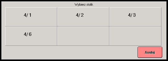 2.4. Definiowanie grup stolika Dla jednego stolika można otworzyć wiele rachunków. Jest to pomocne np. w przypadku, gdy każdy z klientów przy jednym ze stolików chce być rozliczony osobno.