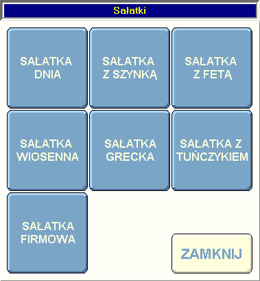 3.2. Przyciski zamówień Przyciski menu służą do zamawiania artykułów sprzedaży.