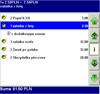 W oknie tym pojawią się wszystkie zdefiniowane wcześniej komentarze, spośród których należy wybrać jeden komentarz, zaznaczając go w liście (zostanie on podświetlony na zielono) a następnie