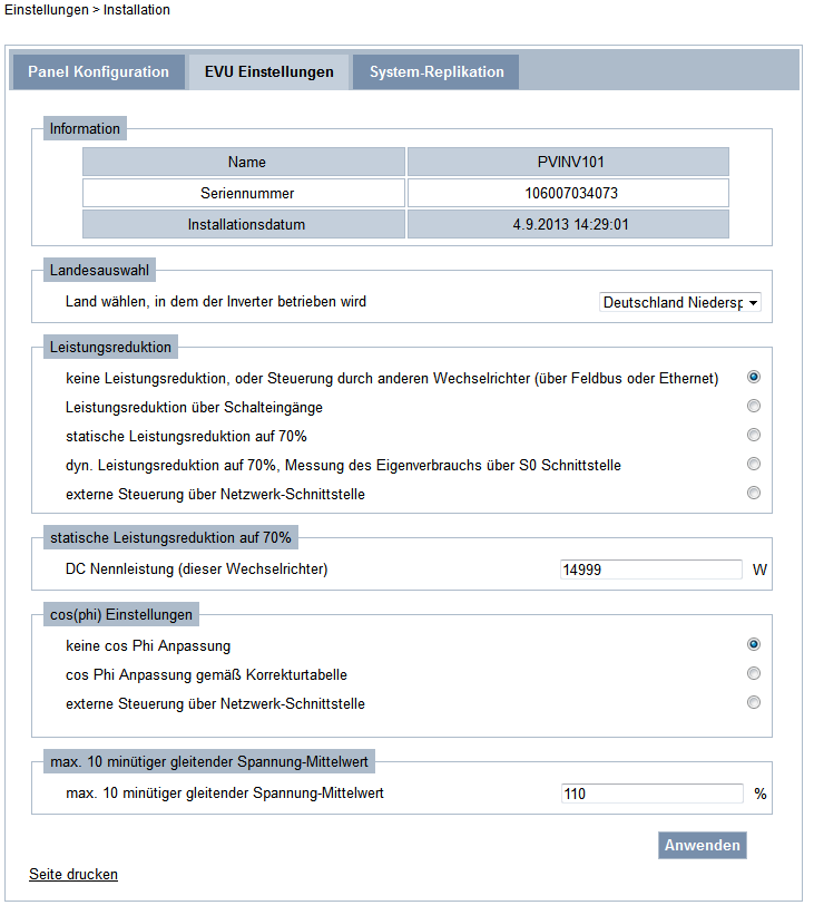 7.3.2 Instalacja ustawienia zakładu energetycznego