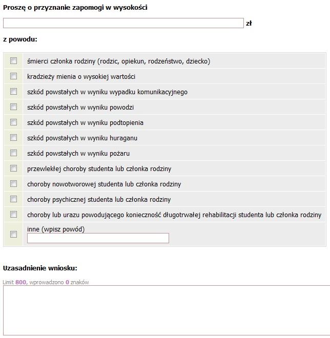 28 Ekran 2 Następnie pojawi się informacja o przepisach regulujących przyznawanie pomocy materialnej.