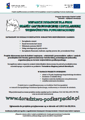 Strona64 Rysunek 5: Ulotka projektowa Zamieszczono 9 ogłoszeń w prasie lokalnej/regionalnej: Gazeta Wyborcza - Podkarpackie, Day & Night.