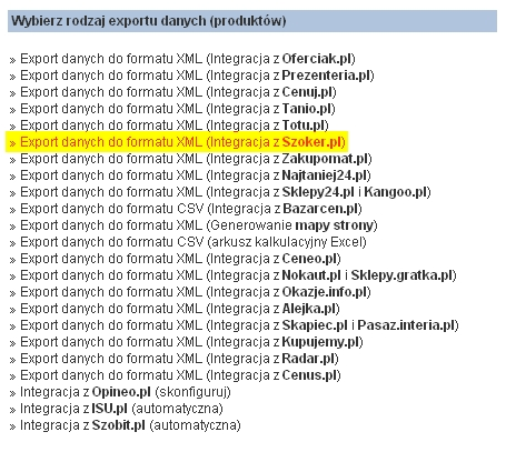 2.6.16 Integracja z Szoker.