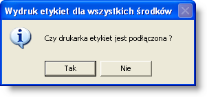 Sposób pracy z programem 4 Dokumenty 2 strona Drukowanie etykiet dla wszystkich środków trwałych Operacja umożliwia wykonanie wydruku etykiet dla wszystkich środków trwałych, które należą do