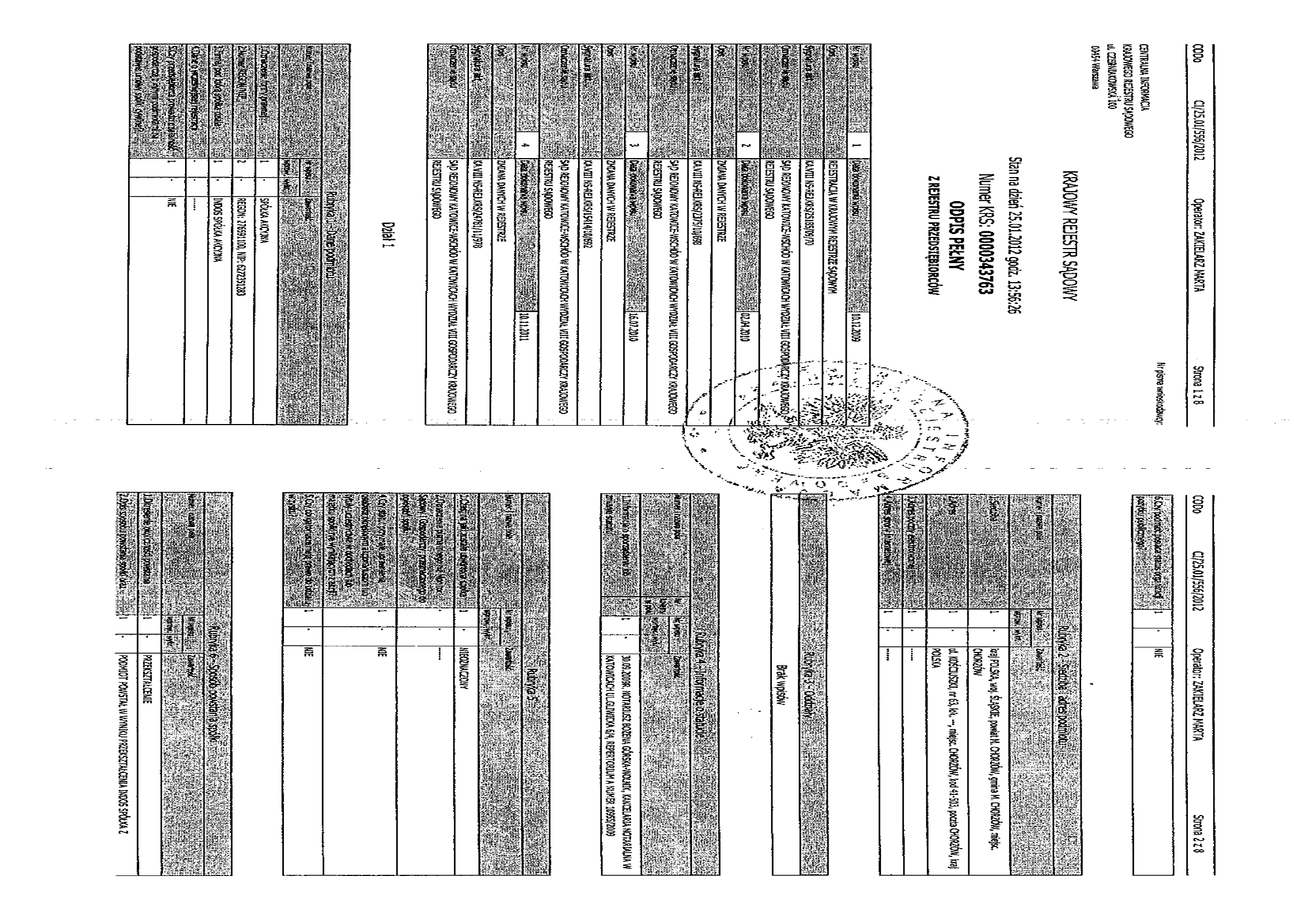 ZAŁACZNIK 5: PEŁNY ODPIS Z KRAJOWEGO REJESTRU SĄDOWEGO