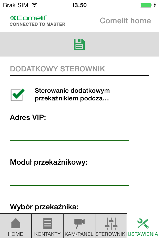 USTAWIANIE PRZEKAŹNIKA DODATKOWEGO Przycisk Dodatkowy Przekaźnik Pozwala na sterowanie dodatkową czynnością podczas połączenia, aktywując dodatkowy przekaźnik.