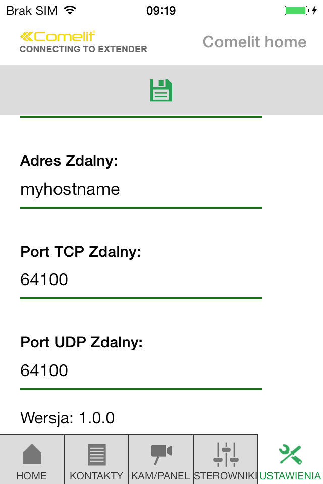 5 GATEWAY VIP Adres IP do połączeń lokalnych: Aby uzyskać połączenie miejscowe, wykonać poniższą procedurę (jeżeli połączenie ma być wyłącznie zdalne, przejść do punktu 9): 5.