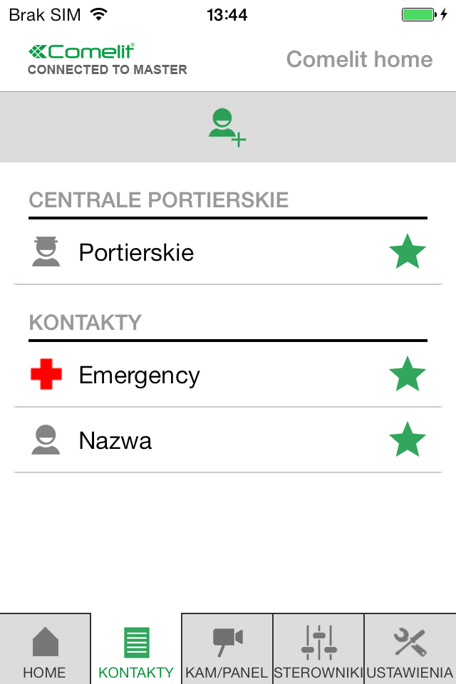 Zarządzanie rubrykami Aby uzyskać dane do wprowadzenia w fazie konfiguracji i ustawiania, skontaktować się z zaufanym instalatorem DODAJ KONTAKT/CENTRALĘ PORTIERSKĄ DO RUBRYKI. Nacisnąć RUBRYKA.