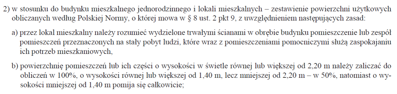 Charakterystyka geometryczna Przyjąć następującą metodykę obliczania powierzchni ogrzewanej: pole powierzchni podłogi przestrzeni ogrzewanej budynku liczone po wymiarach wewnętrznych, po poziomie