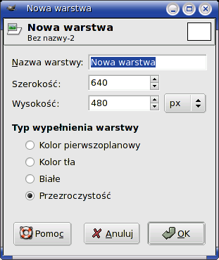 Ćwiczenie 1 pierwszy obrazek 1. Wybierz Plik Nowy.... 2. W oknie Utworzenie nowego obrazu wybierz szablon 640 480 i potwierdź przyciskając OK. 3.