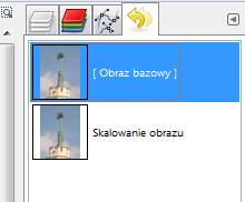 Przywróć oryginalny rozmiar obrazu. Zmień rozmiar obrazu na 800x800 pikseli Wykorzystaj panel historia działań aby powrócić do wcześniejszej wersji obrazu. Uruchom ponownie skalowanie.