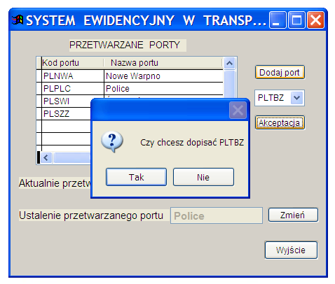 2.2 Administracja Przetwarzane porty Aplikacja umożliwia wprowadzanie przez jednego agenta formularzy dla wielu portów.