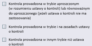 Zakładka umożliwia nam zaimplementowanie do karty kontroli wszystkich niezbędnych informacji które wg. przepisów prawa powinny się w niej znaleźć tj.