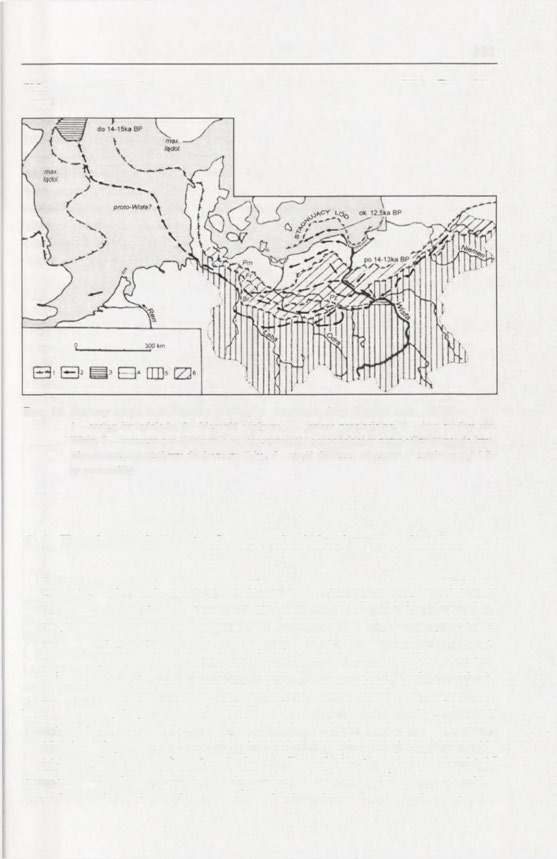 Ewolucja doliny Wisły w plejstocenie 151 morenowych (Koutaniemi i Rachocki 1981; Andrzejewski 1994; Błaszkiewicz 1998 i inni). Ryc. 76.