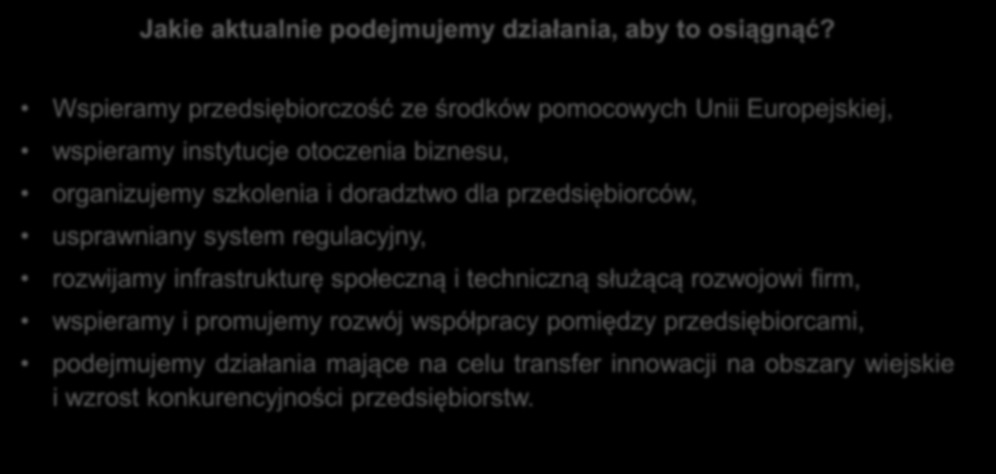 Jakie aktualnie podejmujemy działania, aby to osiągnąć?