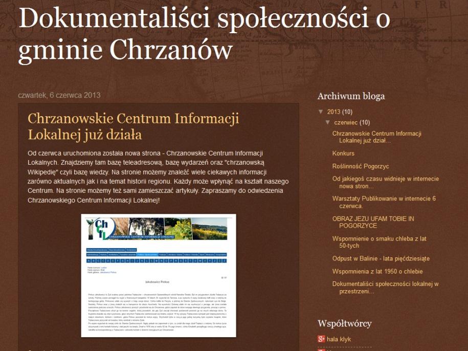 Strona40 Blogu Dokumentaliści społeczności o gminie Chrzanów http://dokumentaliscispoleczni.blogspot.