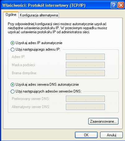 Po pojawieniu się w systemie Windows XP, nowego interfejsu sieciowego, automatycznie powinno być stworzone nowe połączenie.