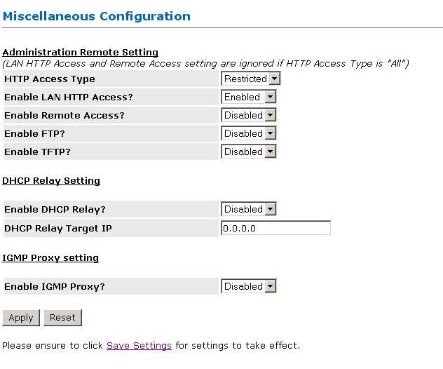 Misc Configuration