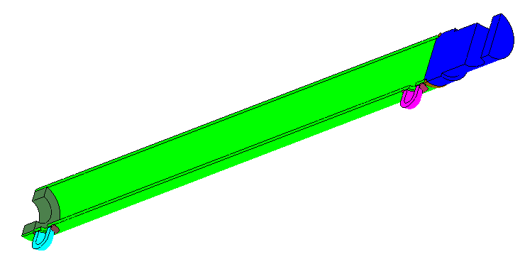 23: Rysunek techniczny, model oraz przekrój rzeczywistego