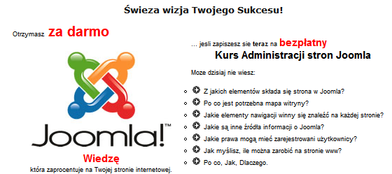 POLISH E-BOOK Opracowane z newslettera Lekcja I Jak to działa? Strona frontowa Joomla! jest efektem współdziałania czterech podstawowych składników trzonu - jądra systemu: komponentów [ang.