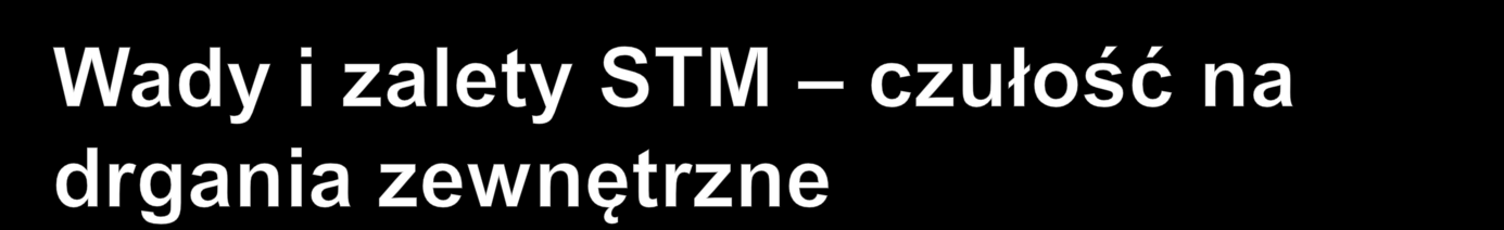 Drgania rzędu μm min. ok. 1000 razy większe niż odległość sonda próbka, 1 100Hz zakres drgań budynków mieszkalnych, ok.