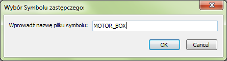 Graficzny Plan Złączek W celu określenia, że jeden symbol ma zostać użyty w miejsce innego, kliknij na przycisk Wybór: Wpisz nazwę symbolu, którego chcesz użyć w planie złączek i kliknij OK.