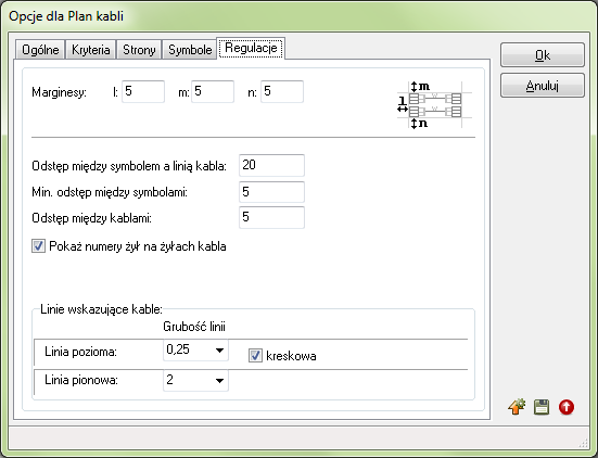 Graficzny Plan Kabli ZAKŁADKA REGULACJE Na zakładce Regulacje