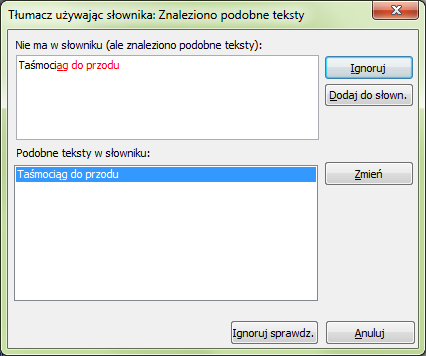 PC SCHEMATIC Tłumacz Wyszukiwanie podobnych tekstów Program przeszuka teraz wszystkie teksty projektu, które będą podlegały tłumaczeniu.