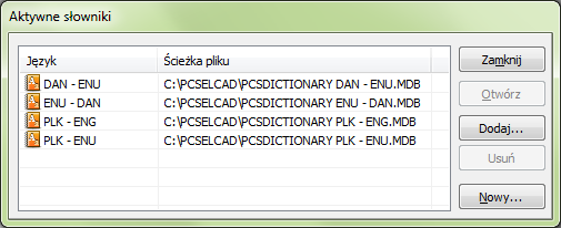 PC SCHEMATIC Tłumacz Jeżeli masz wiele słowników dla tych samych języków - np. dwa słowniki dla tłumaczeń Polski - Angielski - PC SCHEMATIC Tłumacz użyje pierwszego z nich na liście.