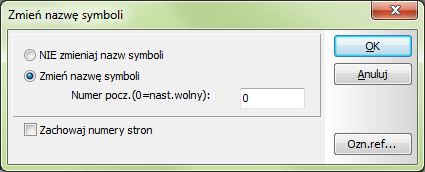 Parametry mapowania DWG/DXF 6) W oknie dialogowym Zmień nazwę symboli: dokonaj niezbędnych ustawień ikliknij OK Otwieranie wielu plików DWG/DXF 7) Załadowałeś plik DWG/DXF i nadal jesteś w Menu