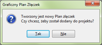 Graficzny Plan Złączek Jeżeli masz już utworzony graficzny plan złączek w projekcie i masz otwartą stronę z tym planem, wtedy pojawi się okno dialogowe Aktualizuj Plan Złączek, jak opisano to w